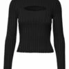 Noisy May Langärmeliges Cut-Out - Longsleeve - Black