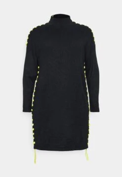 Nmdonna High Neck - Gebreide Jurk - Black/Sulphur Spring -Noisy May dfefb1d6d22a46ae99e2763345dc19ab