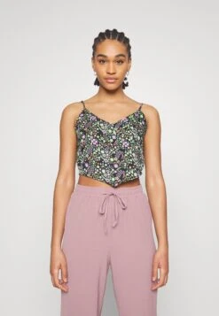 Noisy May Singlet Crop - Top - Black