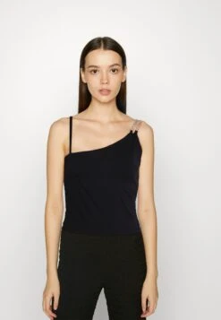 Noisy May Nmceleste Singlet Chain Detail - Top - Black/Silver-Coloured