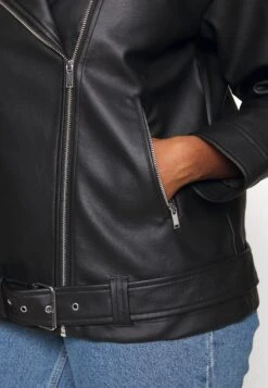 Oversize Biker Jacket- Imitatieleren Jas - Black -Noisy May e75d00b6bcbd48db8fc2862086ae6732