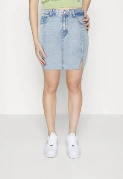 Noisy May Nmapril Slit Skirt - Jeansrok - Light Blue Denim