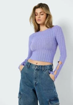 Noisy May Langärmeliges Cut-Out - Trui - Jacaranda -Noisy May e9664c09a1904e93a21bad494cb40775
