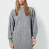 Noisy May Gebreide Jurk - Medium Grey Melange