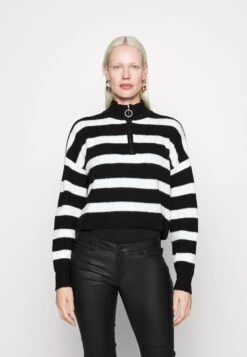 Nmnewalice Half Zip - Trui - Black/Sugar Swizzle