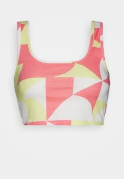 Noisy May Petite Nmtalli Cross Neck Crop - Top - Sun Kissed Coral/Eggnog/Pale Lime -Noisy May fe03cb295bb948f58ec74b03998f64cc